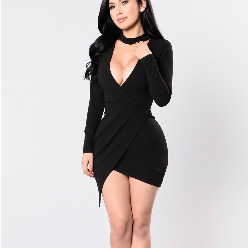 Fashion Nova Black Break Your Stride Dress XS